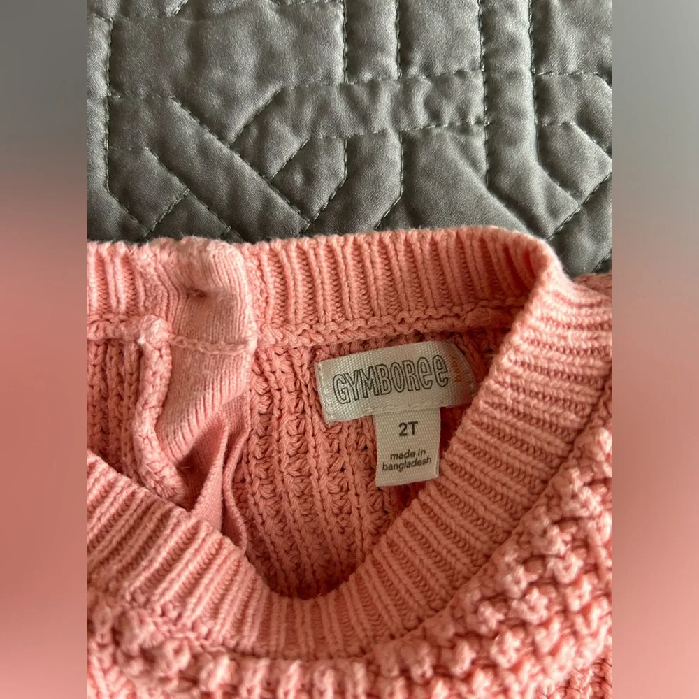 Colorblock Coral & Pink Knit Sweater - Kids